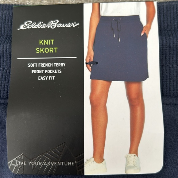 Eddie Bauer Blue Knit Skort Size Large NWT. - Picture 2 of 10